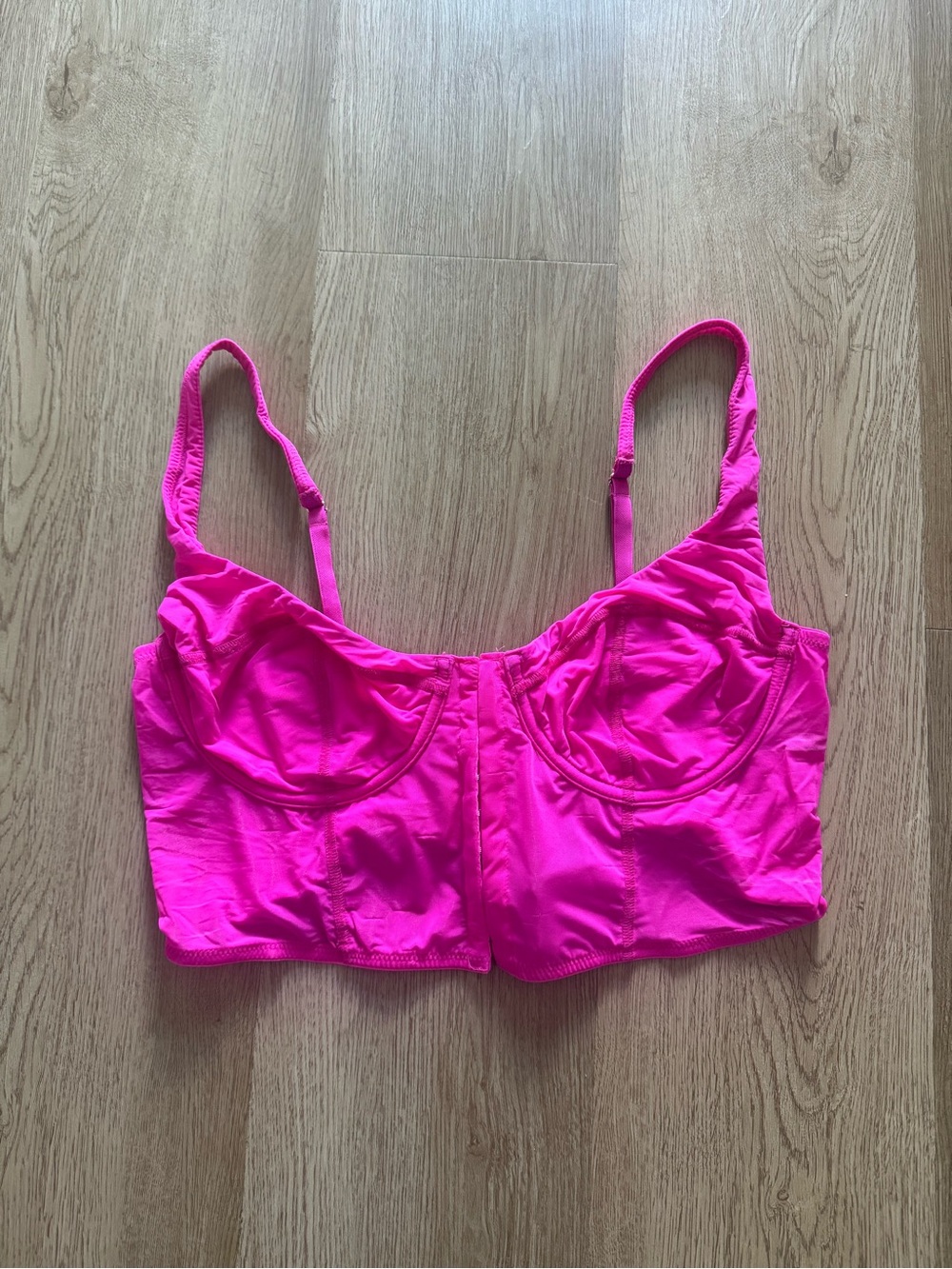 Urban Outfitters Neon Pink Longline Underwire Bralette